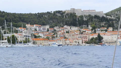 Hvar harbour in old town Hvar. 스톡 동영상 164875403