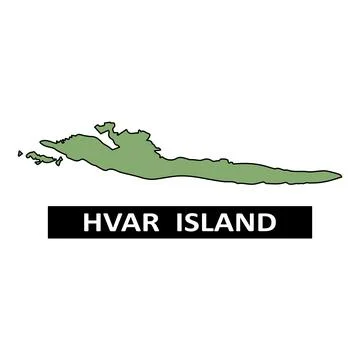 Hvar island area map Stock Illustration