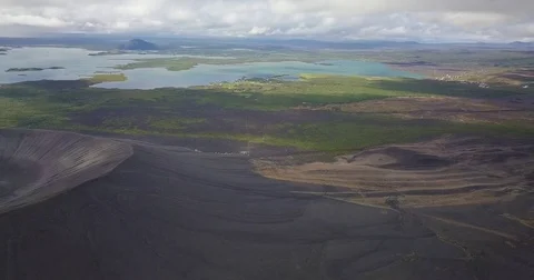 Hverfjall crater 스톡 동영상 84764074