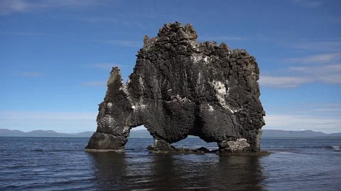 Hvitserkur Basalt Stack Iceland Stock Footage 94649394