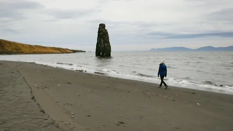 Hvitserkur rock  Stock Footage 127066950