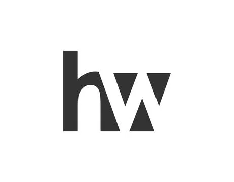 HW creative geometric initial based modern and minimal logo. Letter h w tre.. Stock Illustration