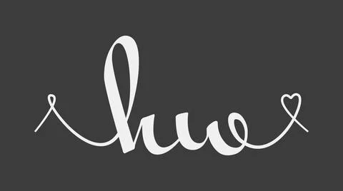 HW initial wedding monogram calligraphy vector illustration. Hand drawn let.. Ilustração Stock