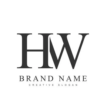 HW trendy logotype template. Initial letter h and w classic font style. Cre.. Stock Illustration