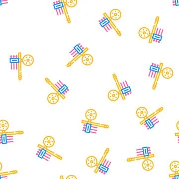 Hwacha ancient weapon vector seamless pattern Stock Illustration