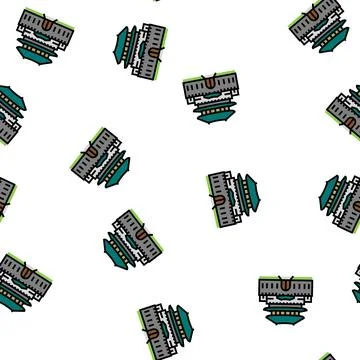 Hwaseong fortress vector seamless pattern Ilustração Stock