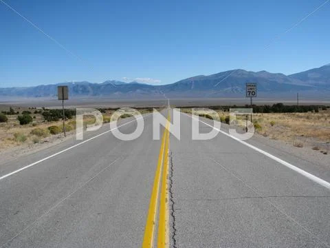 Hwy 50 Lonliest Road in USA Stock Photos