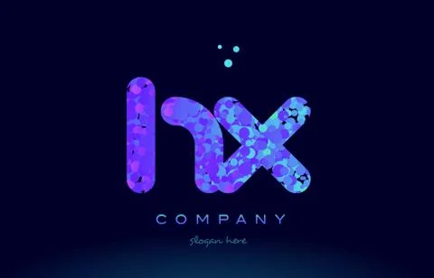 Hx h x bubble circle dots pink blue alphabet letter logo icon vector Stock Illustration