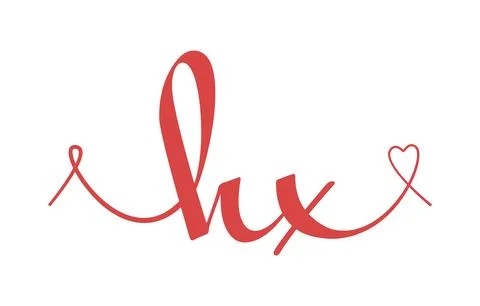 HX initial wedding monogram calligraphy vector illustration. Hand drawn let.. Stock Illustration