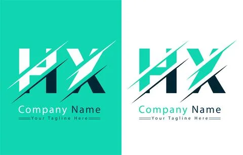 HX Letter Logo Vector Design Template Elements Stock Illustration