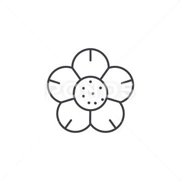 Hyacinth line icon concept. Hyacinth flat vector sign, symbol, illustration. Stock Illustration
