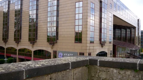 Hyatt Regency Hotel Cologne Stock Footage 106963734
