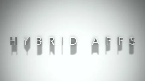 Hybrid apps 3D title animation with shadows on a white background Vídeos de archivo 296926623