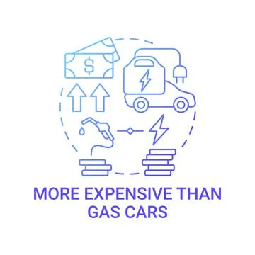 Hybrid car cost difference concept icon. Illustrazione stock
