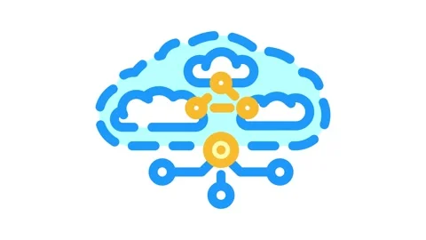 Hybrid cloud computing color icon animation Stock Footage 327259992