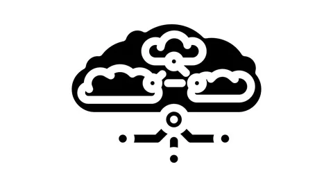 Hybrid cloud computing glyph icon animation Stock Footage 326735909