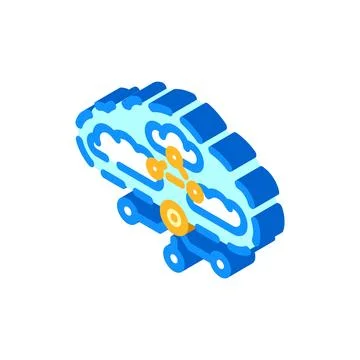 Hybrid cloud computing isometric icon vector illustration Stock Illustration