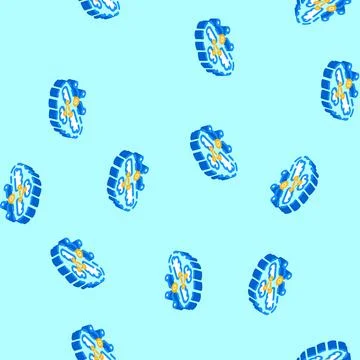 Hybrid cloud computing isometric icon seamless pattern イラスト素材