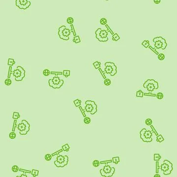 Hybrid cloud computing line seamless pattern イラスト素材