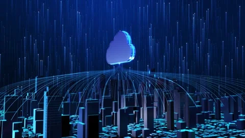Hybrid Cloud Smart City with AI Network and Data Infrastructure 動画素材 342612880