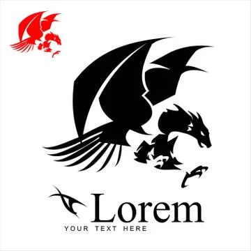 Hybrid creature, Attacking Phoenix Stock Illustration