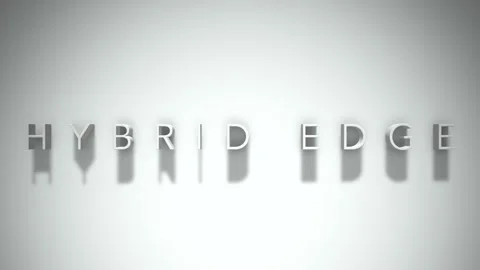 Hybrid edge 3D title animation with shadows on a white background Stock Footage 297038003