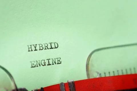 Hybrid engine text 스톡 사진