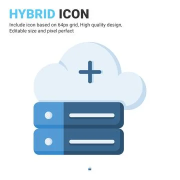 Hybrid icon vector with flat color style isolated on white background Illustrazione stock