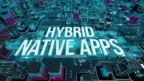 Hybrid Native Apps digital technology hi-tech concept Stock Footage 111876019