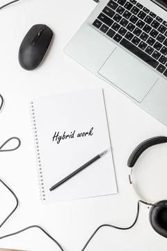Hybrid remote work model vacation home, workation concept full job and leisur Stockfoto's