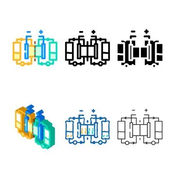 Hybrid storage system color icon vector multipack Stock Illustration