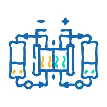 Hybrid storage system icon doodle illustration Stock Illustration