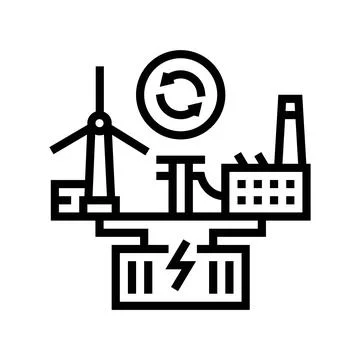 Hybrid storage system line icon vector illustration Stock Illustration
