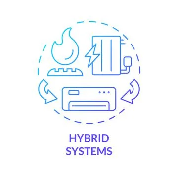 Hybrid systems blue gradient concept icon Illustrazione stock