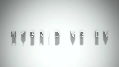 Hybrid vs ev 3D title animation with shadows on a white background Stock Footage 297857223