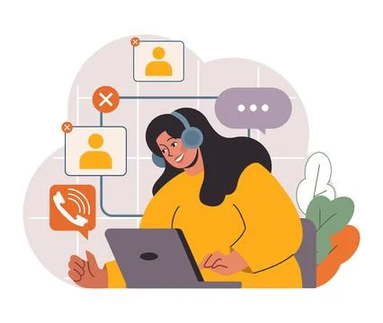 Hybrid work. Characters with a flexible schedule, working from office 库存插图