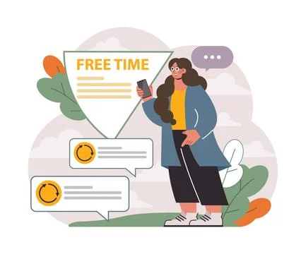 Hybrid work. Characters with a flexible schedule, working from office 스톡 일러스트