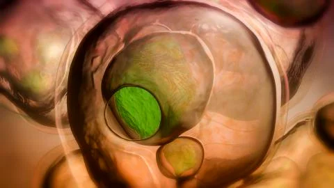 Hydatid cyst of Echinococcus multilocularis Stock Illustration