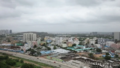 Hyderabad-Cityscape-Pan Stock Footage 77338960