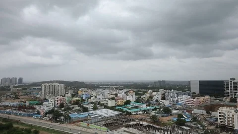 Hyderabad-Cityscape-Tilt-Down Stock Footage 77339080