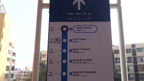Hyderabad Metro Rail route map Stock Footage 83204930