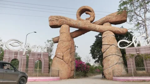 Hyderabad Mount Opera entry gate view Vídeo Stock 147688329