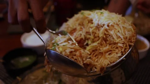 Hyderabadi-Chicken-Biryani Stock Footage 118283843