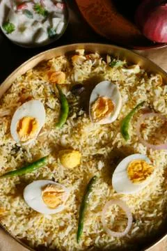 Hyderabadi egg biryani from India Stock Photos