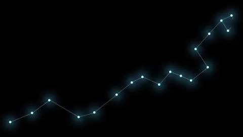 Hydra constellation on a black background. Glowing blue stars are connected by Stock Illustration