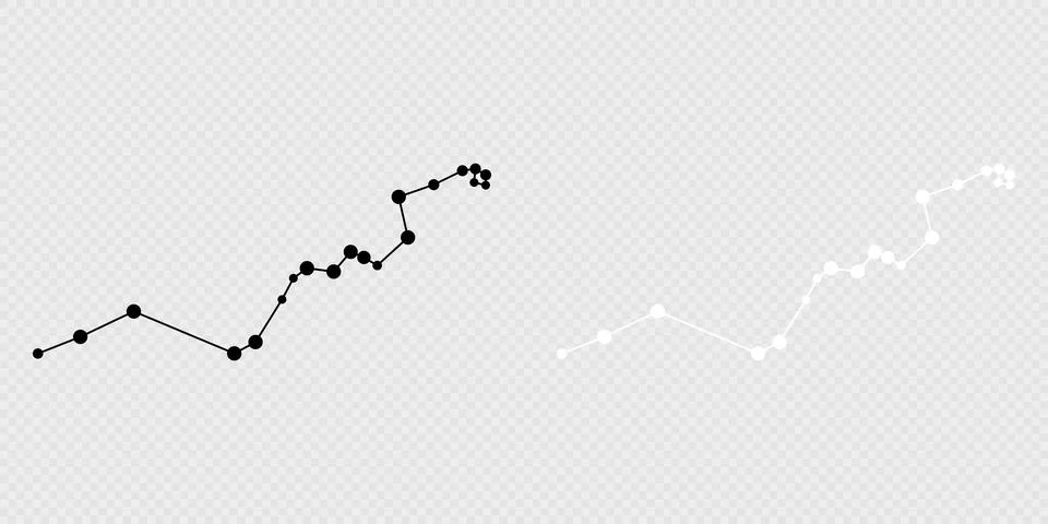 Hydra constellation map set. Vector illustration. Stock Illustration