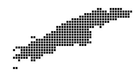 Hydra map. Map of Hydra in dotted style. Borders of the island filled with .. Illustrazione stock