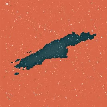Hydra vintage map. Grunge map of the island with distressed texture. Hydra .. Illustrazione stock