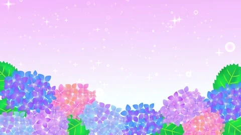 Hydrangea and rain sky background animation Stock Footage 169558457