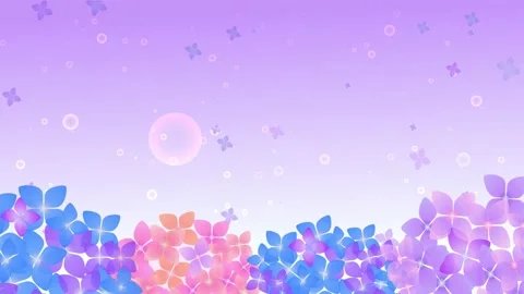 Hydrangea and rain sky background animation Stock Footage 169558468